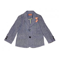 STRIPE LINEN JACKET (BLUE)